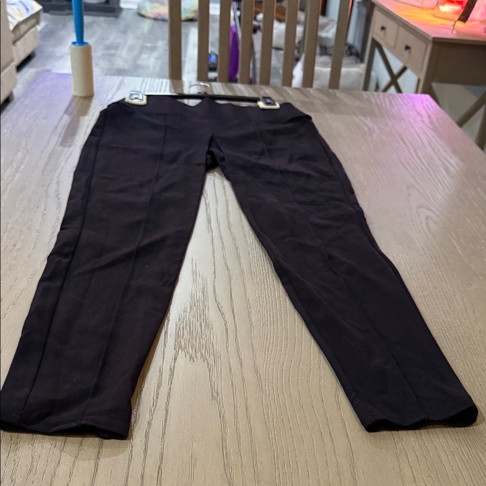 Nine West Solid Black Ponte Leggings